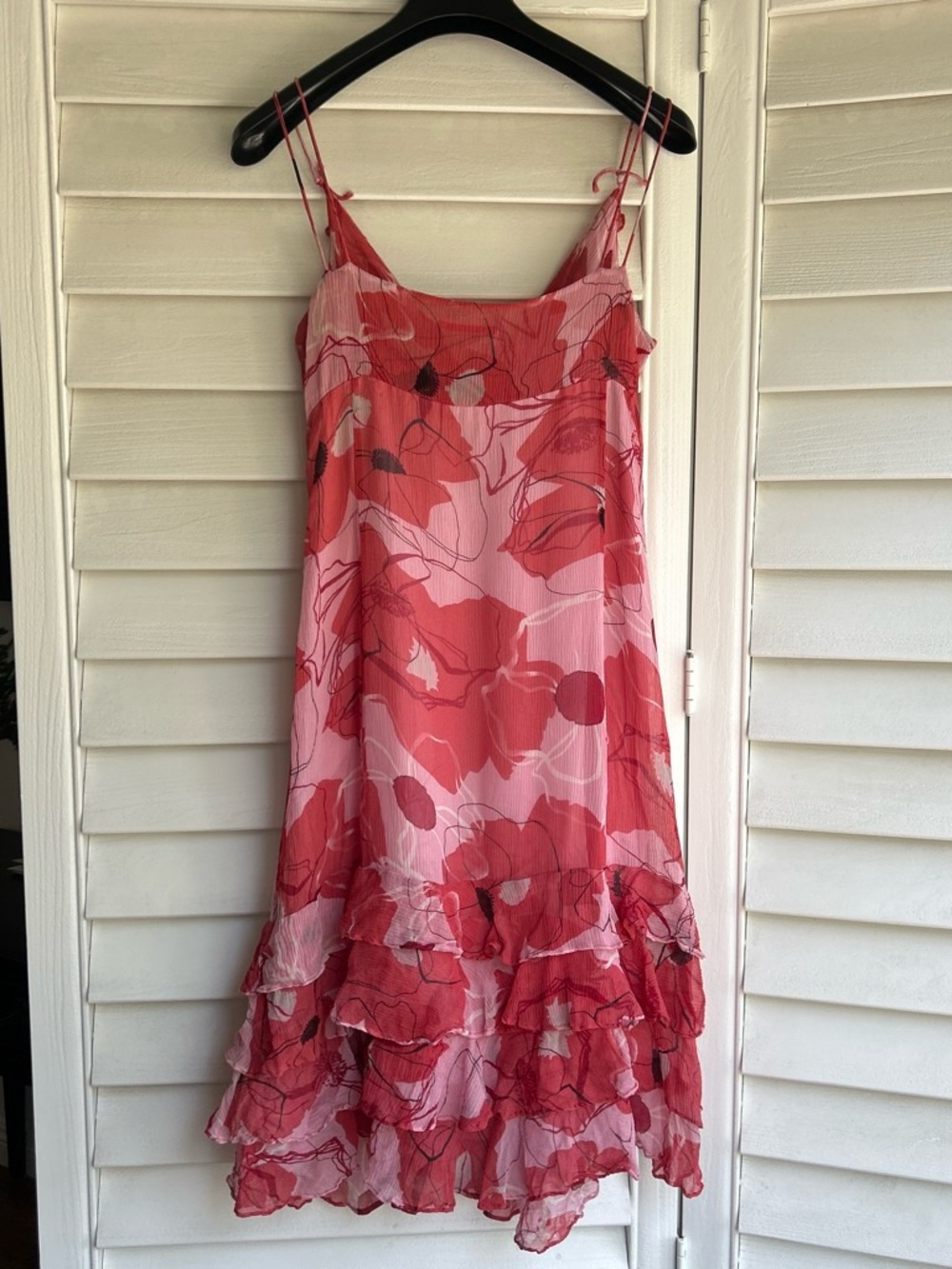 Gianni Bini Silk Abstract Floral Tiered Ruffle Dress - Picture 2 of 9